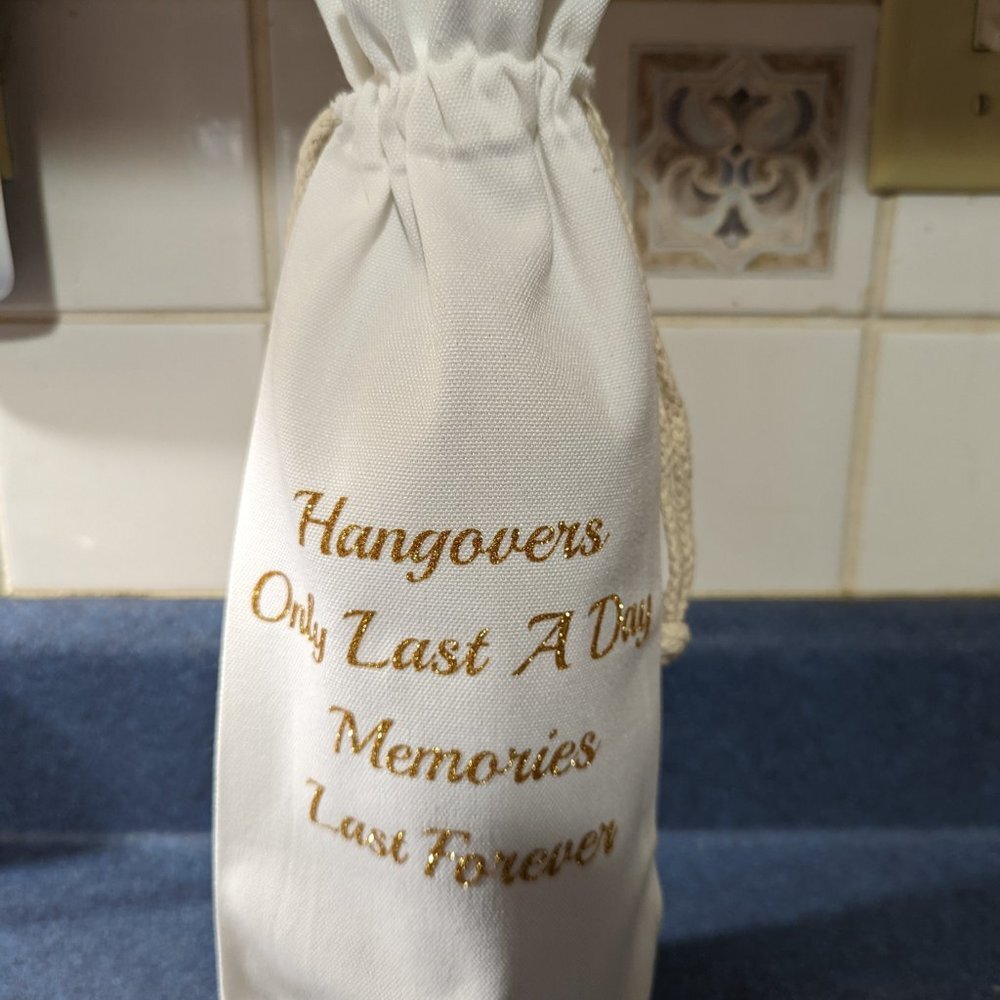 Canvas Drawstring Wine Bottle Bag